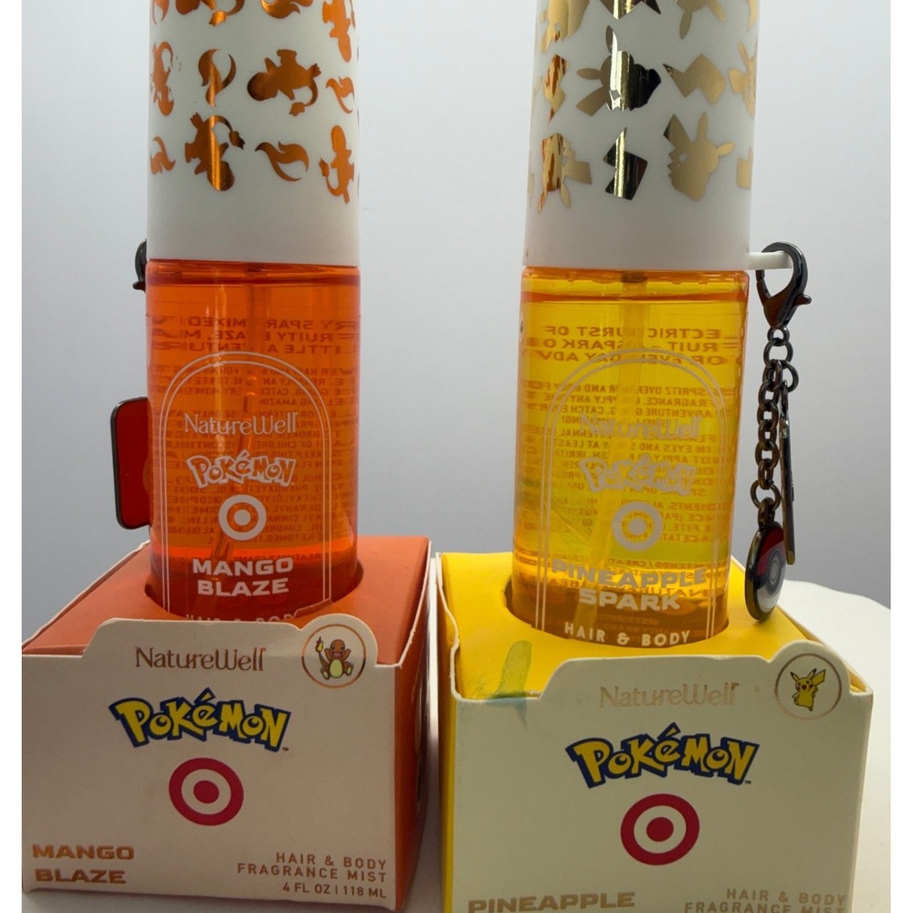NatureWell Pokemon Hair and Body Fragrance Mist Set Mango Blaze Pineapple Spark